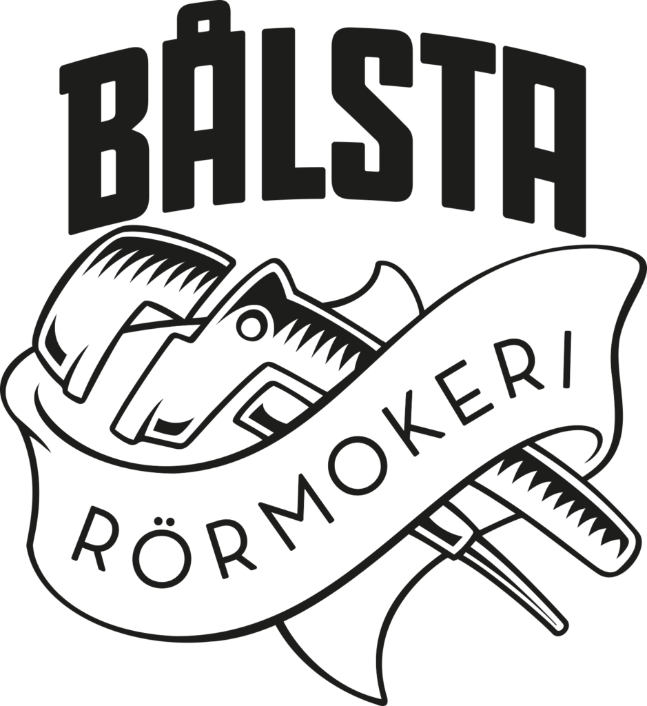 Bålsta Rörmokeri - svart och vit logotyp