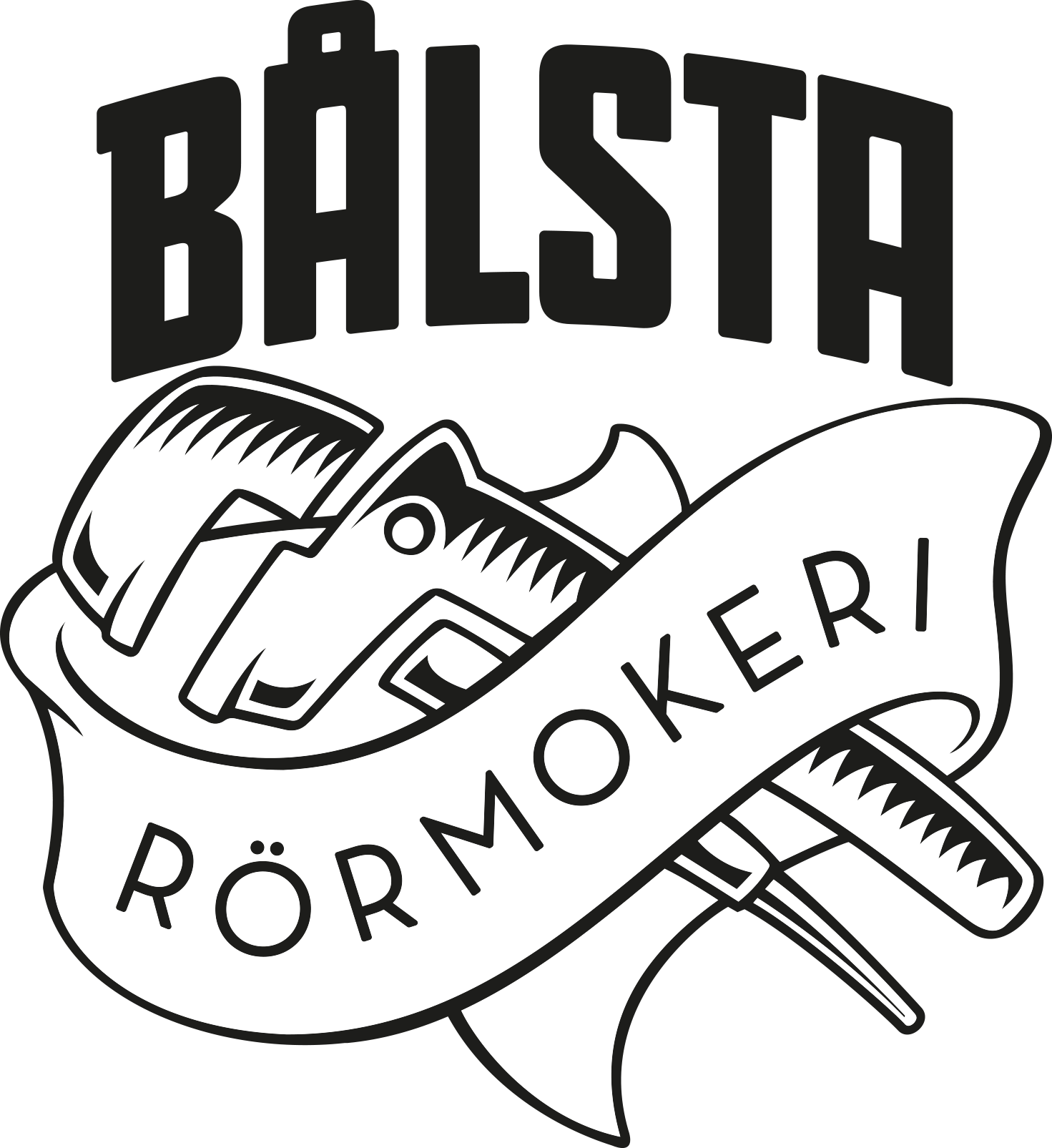 Bålsta Rörmokeri - svart och vit logotyp
